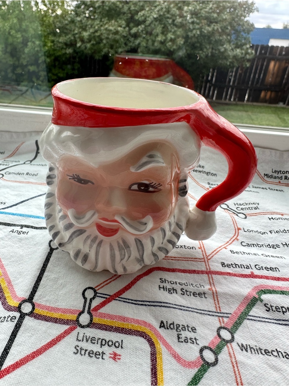 Vintage Napco Winking Santa Mug KDX-244 Ceramic Japan 1950s MCM Christmas Cup